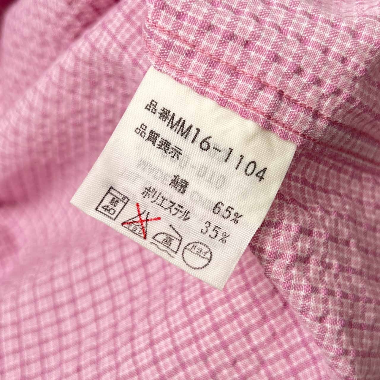 90s McGREGOR SPORTSWEAR マクレガー チェック BD シアサッカー ボタンダウン 半袖シャツ M/ピンク メンズ ビンテージ