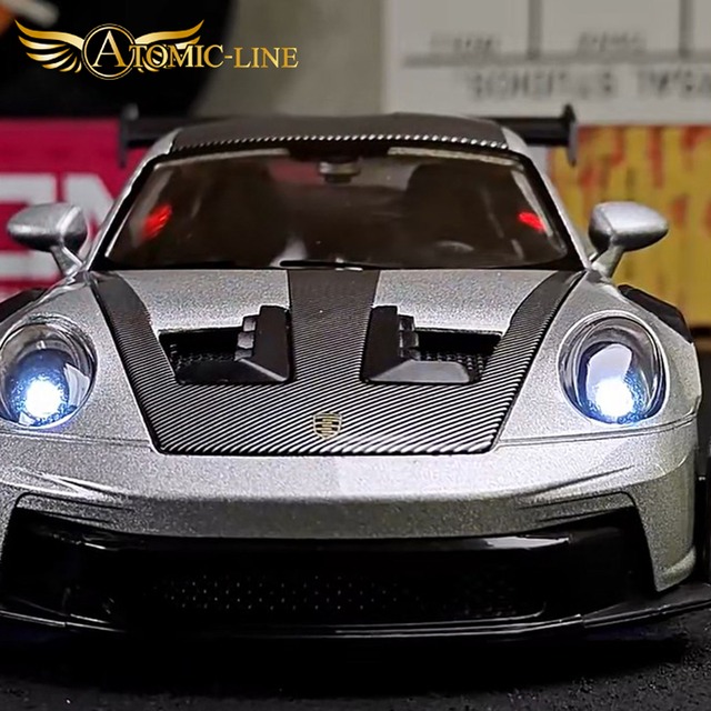 ポルシェ 911 GT3 RS 1/24 ミニカー 全3色 ライト点灯 エンジンサウンド 合金モデル 模型 ジオラマ