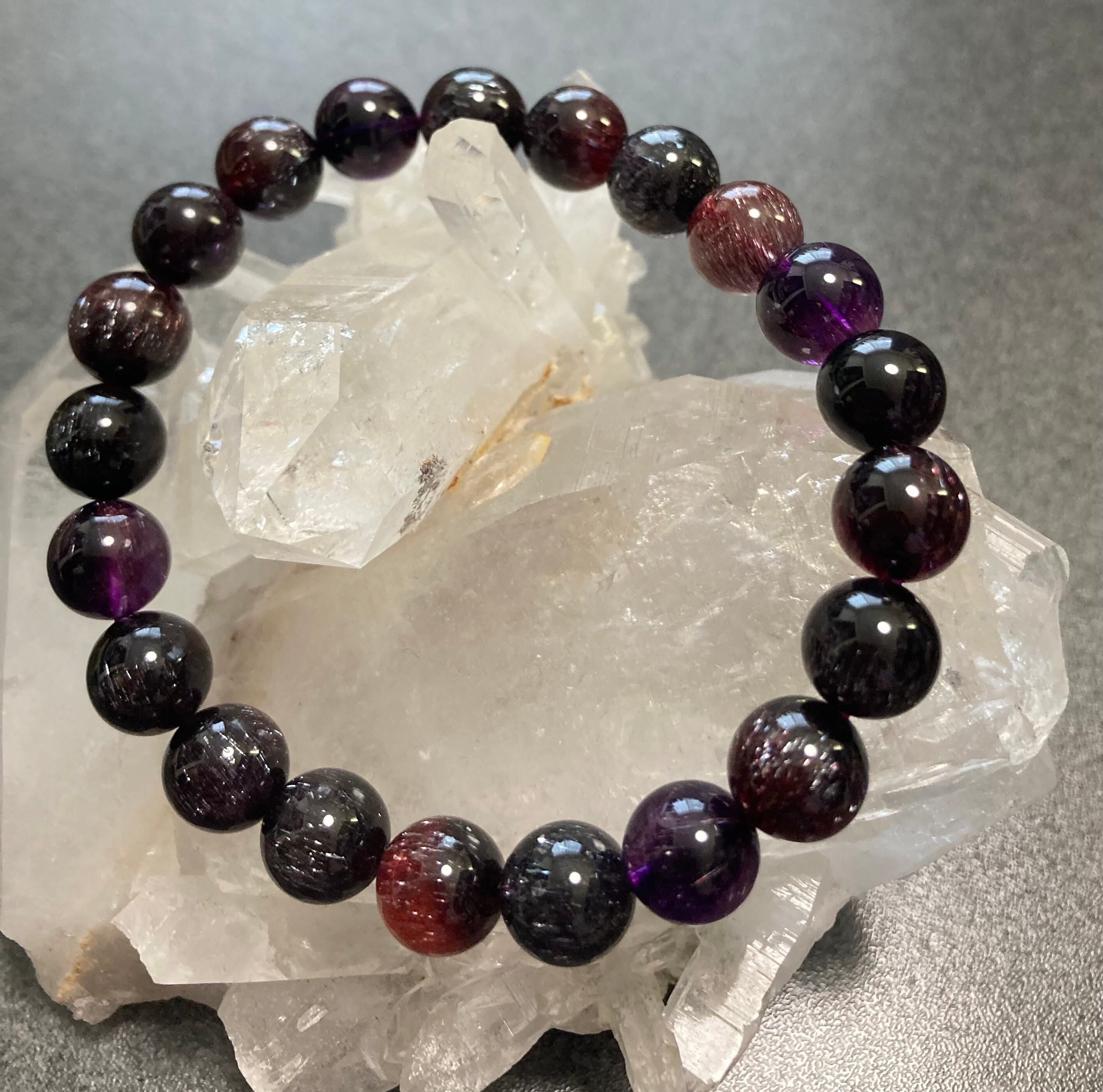 超レア スモーキーアメジストレピドクロサイトインクォーツ