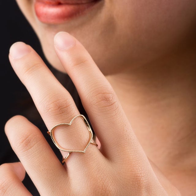 K10 Elenore Jewelry オープンハートリング #13 K10 Open Heart Ring 10金オープンハートリング ELR0001G jewelry