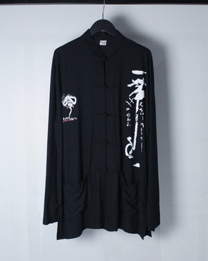 【Caka BLACK】“龍” × “漢字” Design Vintage Cotton China Shirt