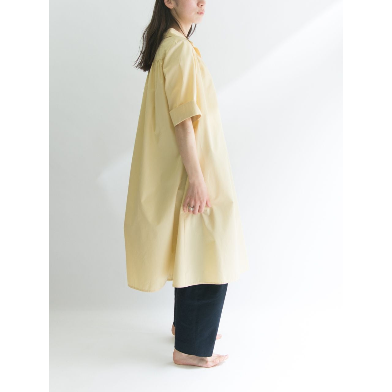【Made in Europe】Skipper flare shirt onepiece（ヨーロッパ製 スキッパーフレアシャツワンピース）4a