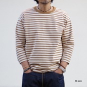 one f × 4ROOM HB Border Tee　NATURAL / BROWN 再入荷