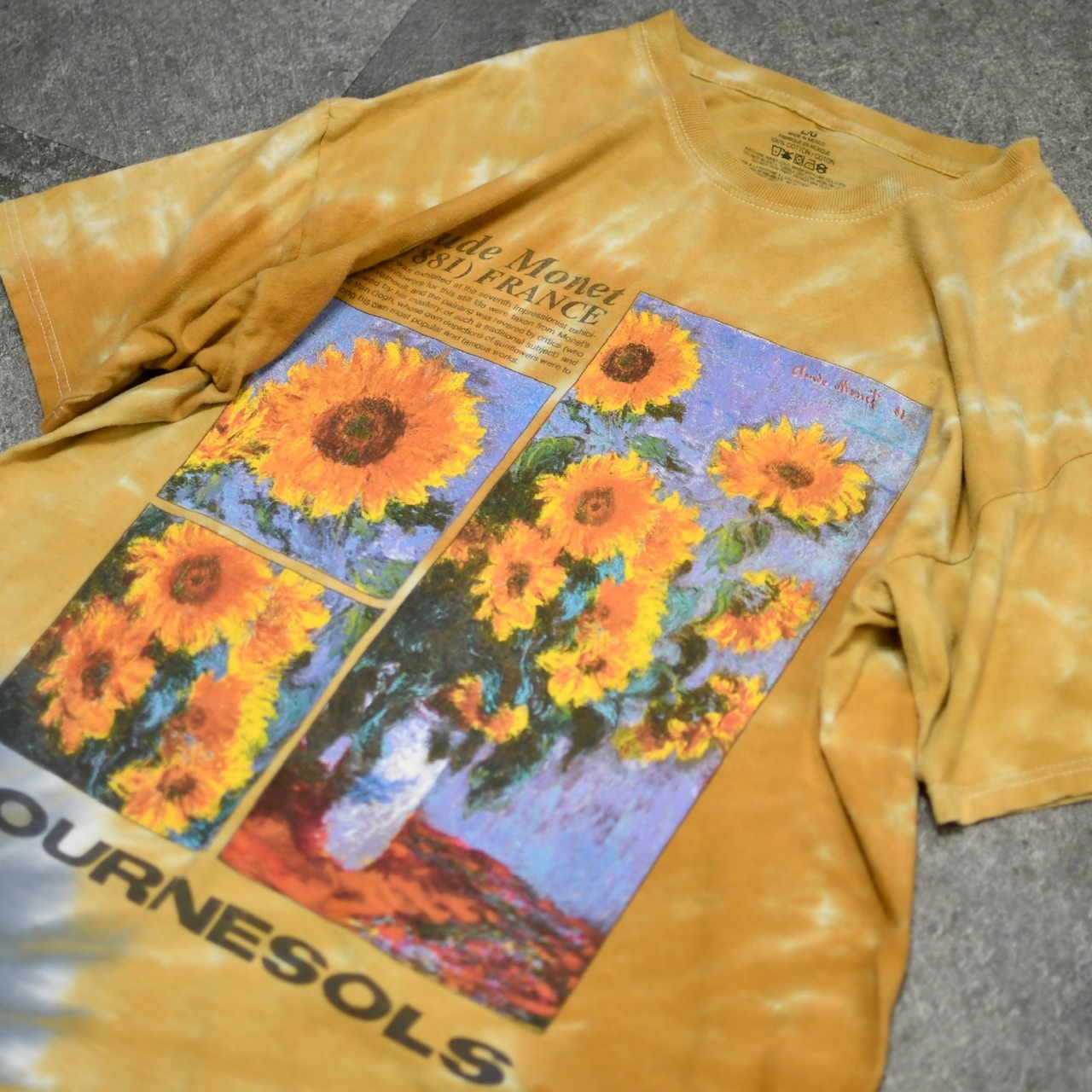 Claude Monet sunflower art print tee