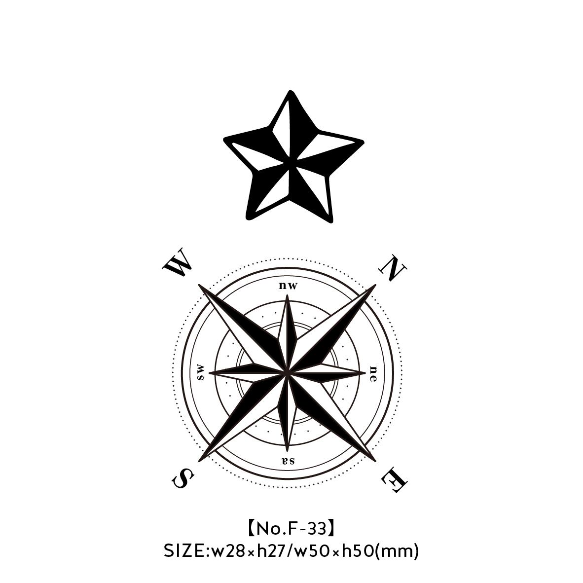 No.033_Compass&star /2週間肌を染めるタトゥーシール | MAG!C TATTOO