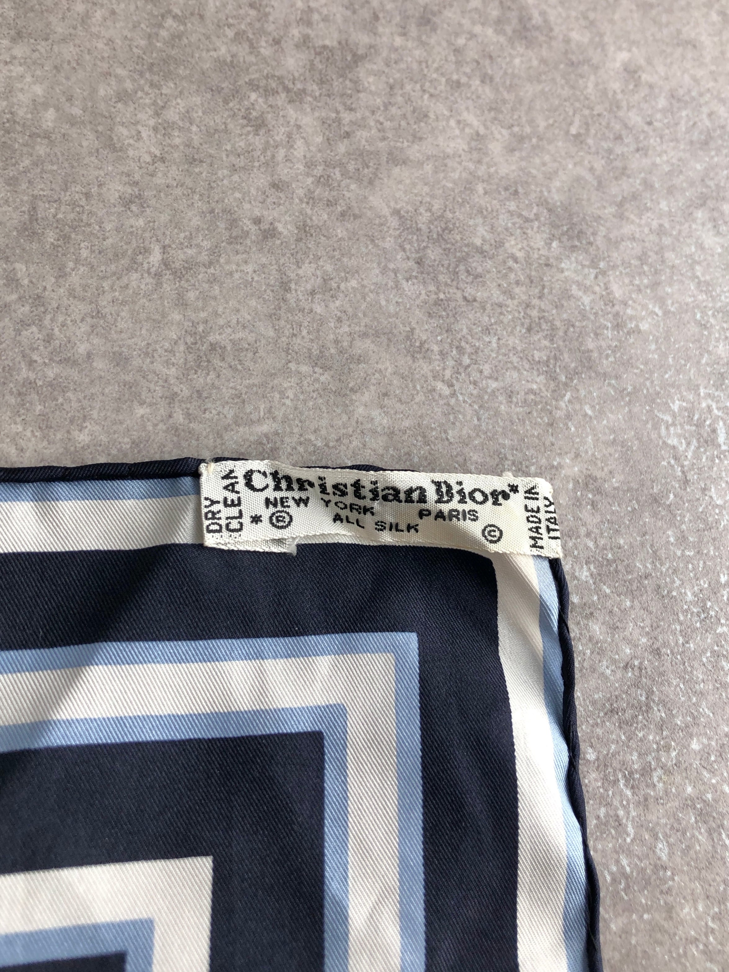 Christian Dior クリスチャン ディオール トロッター スカーフ ブルー
