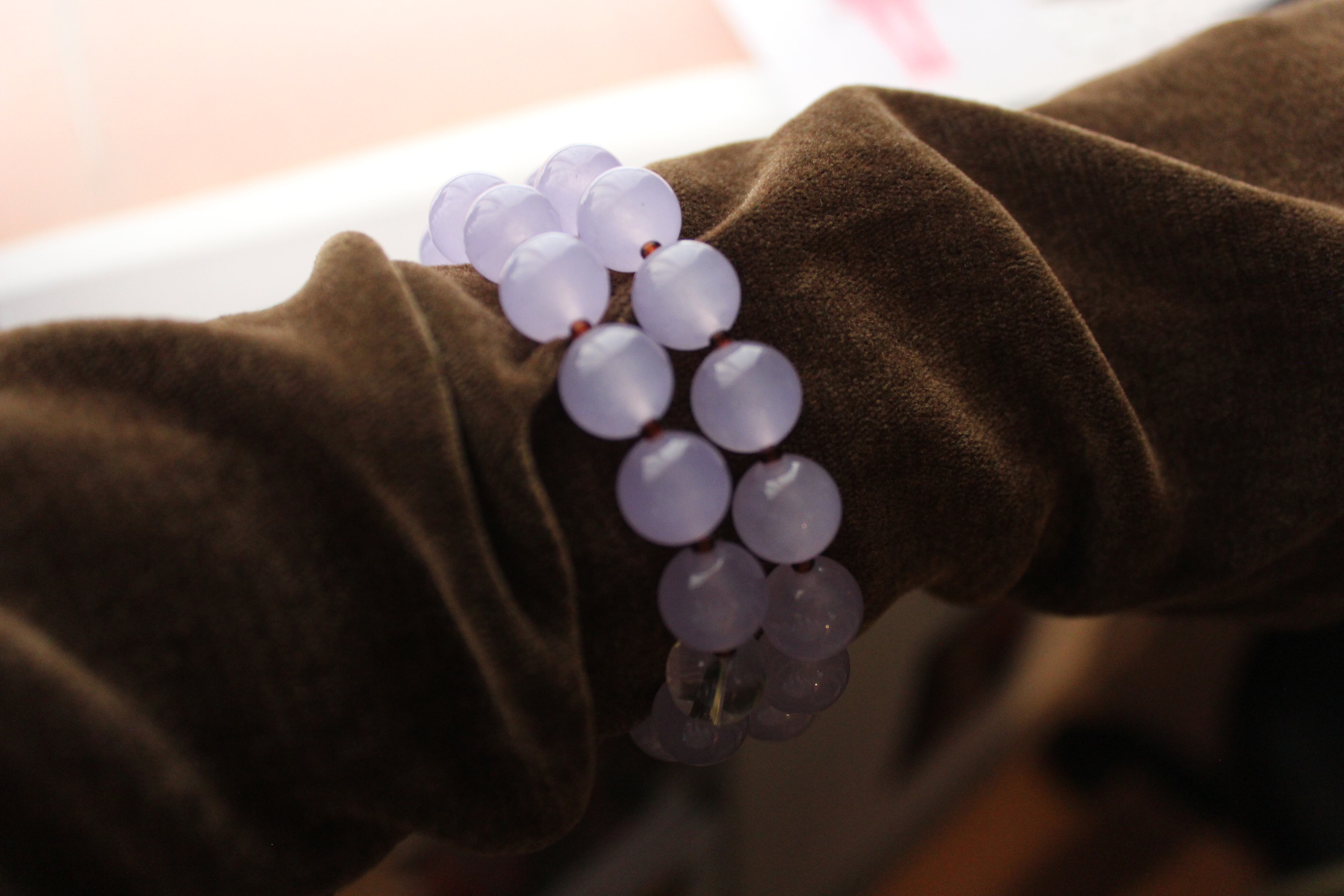 lavender chalcedony & glass bead necklace | CHATOE