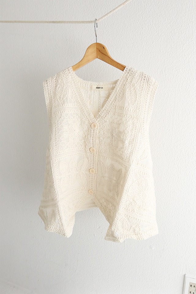 刺繍ベスト / embroidery vest (W26S6002H)