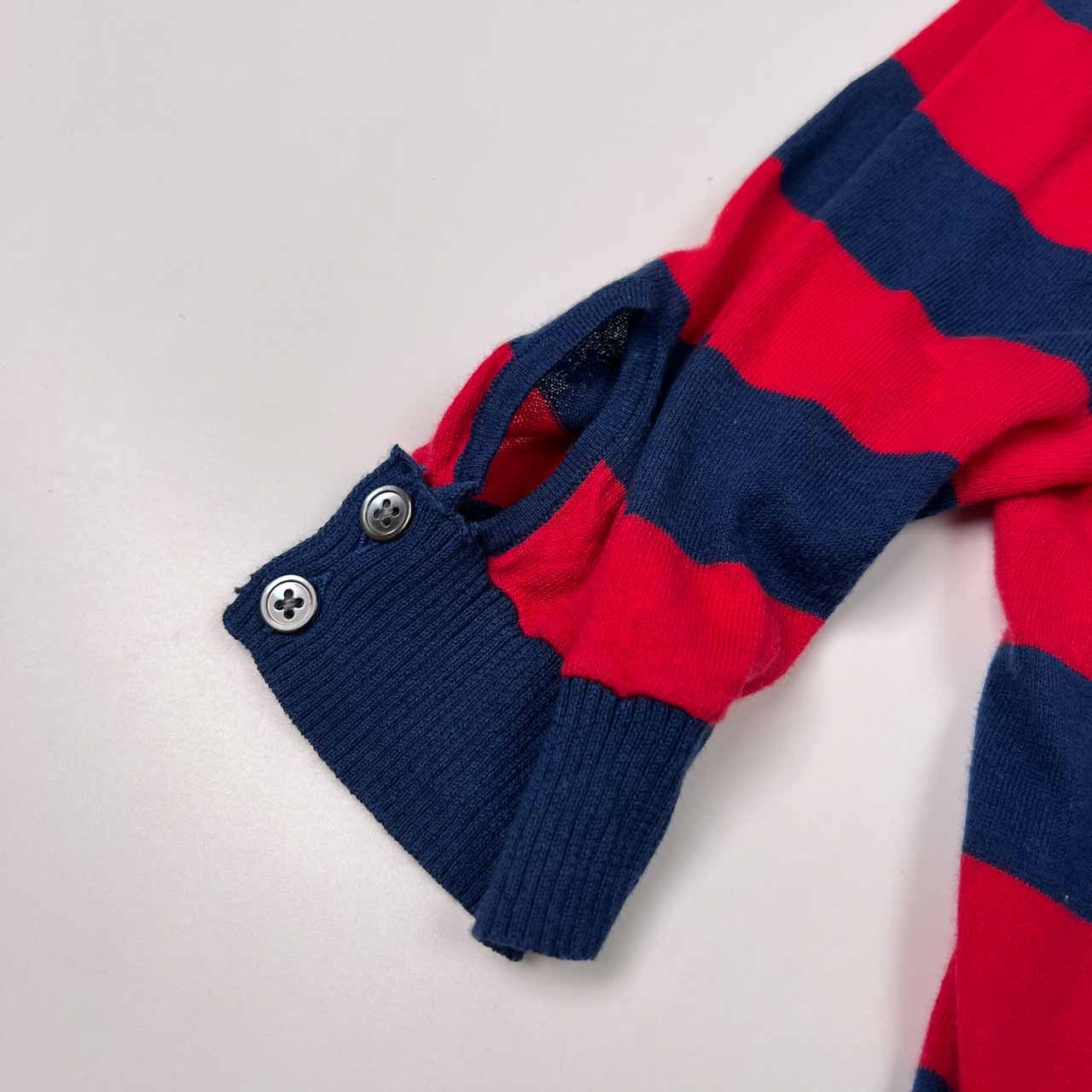 TOMMY HILFIGER トミー ヒルフィガー ボーダー柄 ハイゲージニット 半袖 カーディガン カットソー S /薄手/コットン