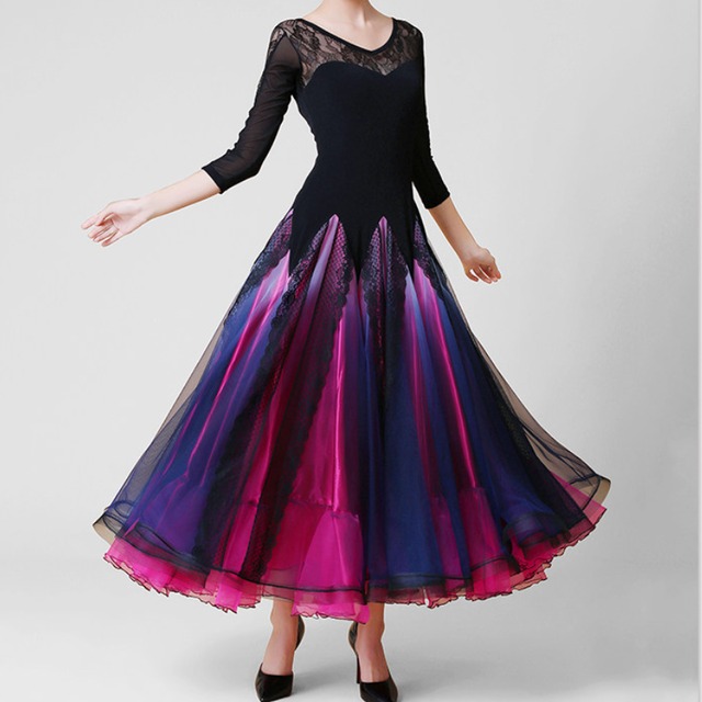 レース  フレア ミモレ　ダンスドレス  ds1260