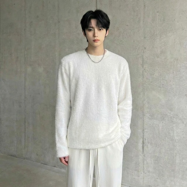 シャギータッチ クルーネックプルオーバー 3カラー D12230