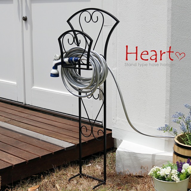 住まいスタイル ホースハンガー［ハート］【送料無料 ホースハンガー ホースホルダー 散水ホース 収納 スタンド式】