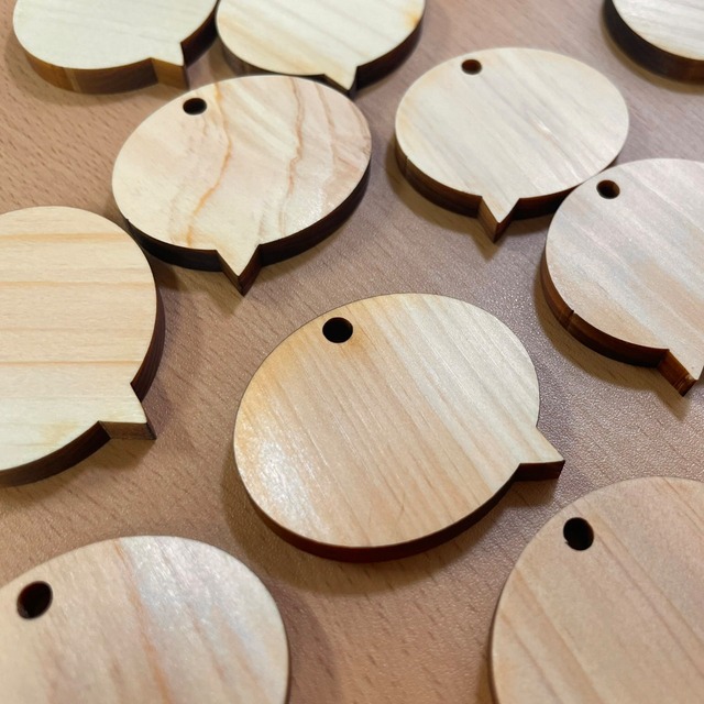 【50枚】ひのき 吹き出し型チャーム