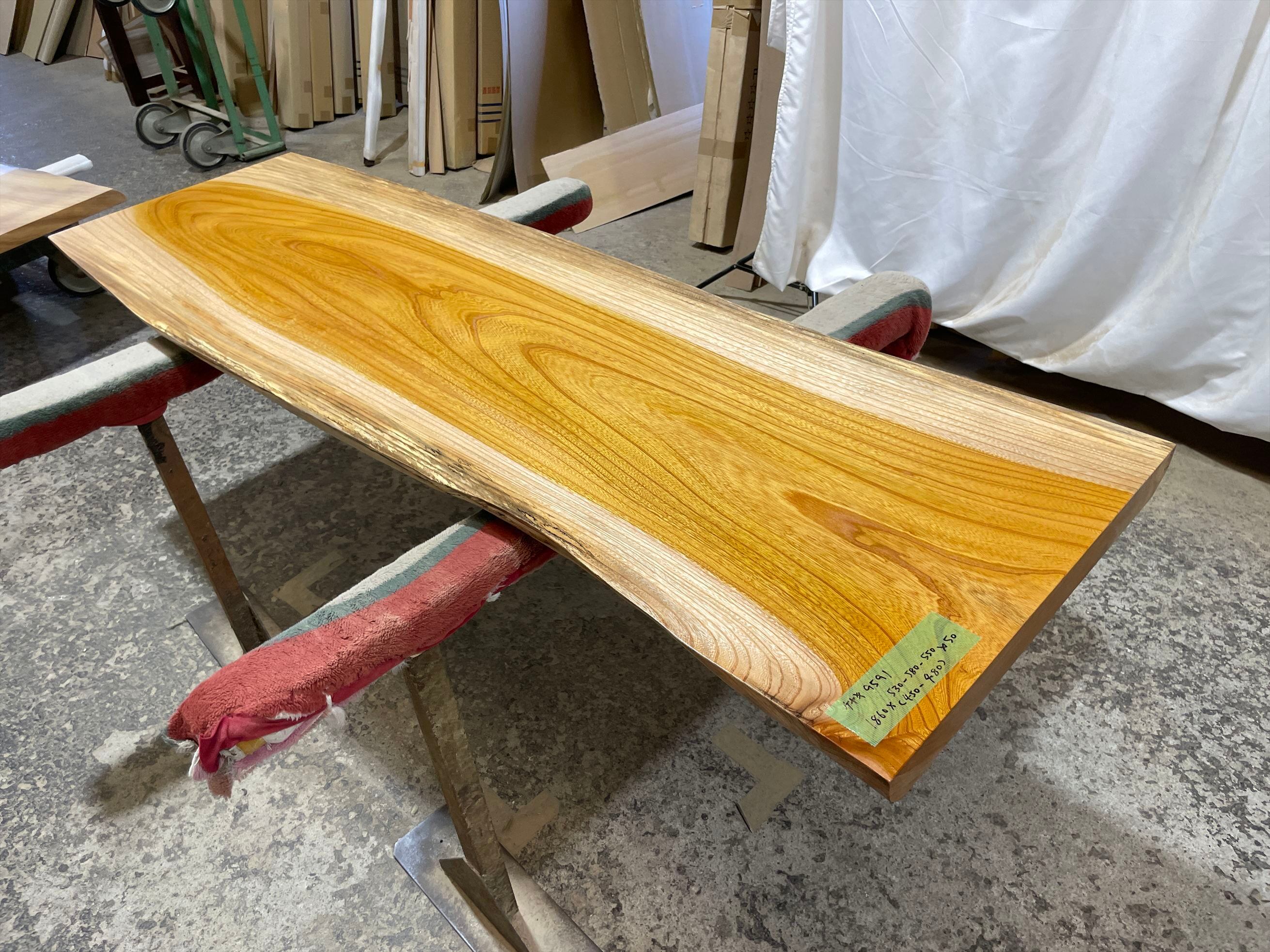 ケヤキ9591 欅 一枚板無垢 乾燥材 1860x530-580-550x50mm ローテーブル センターテーブル ダイニングテーブル カウンター