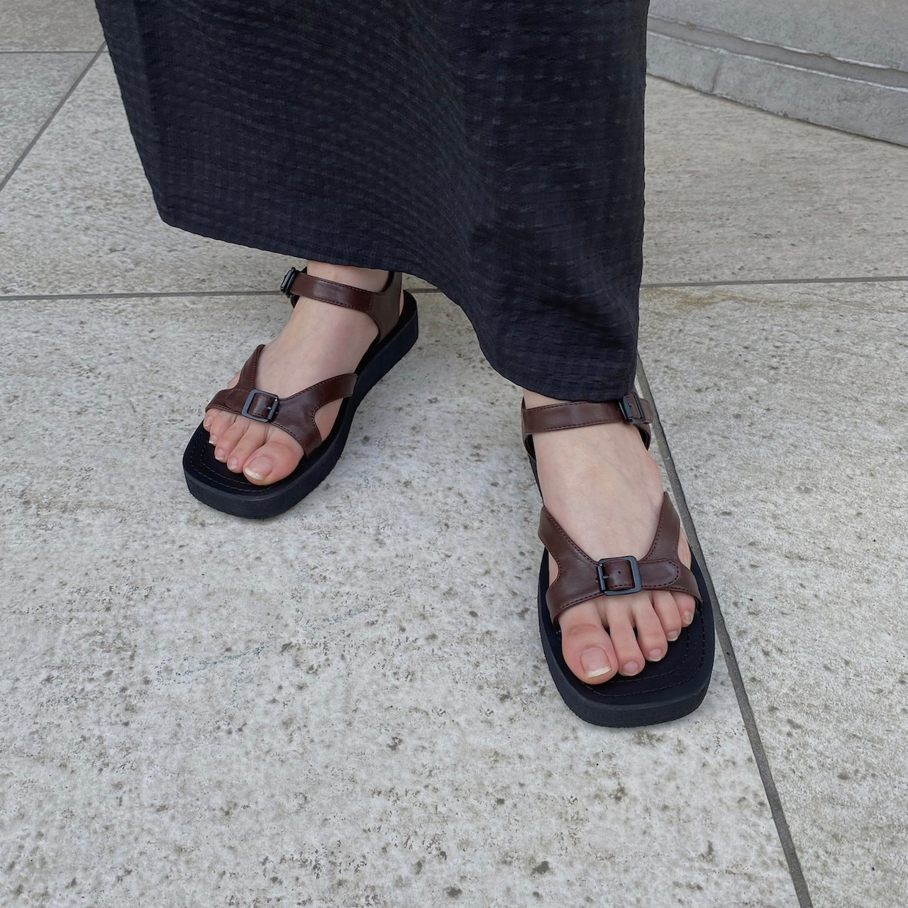 toe belt flat sole sandal