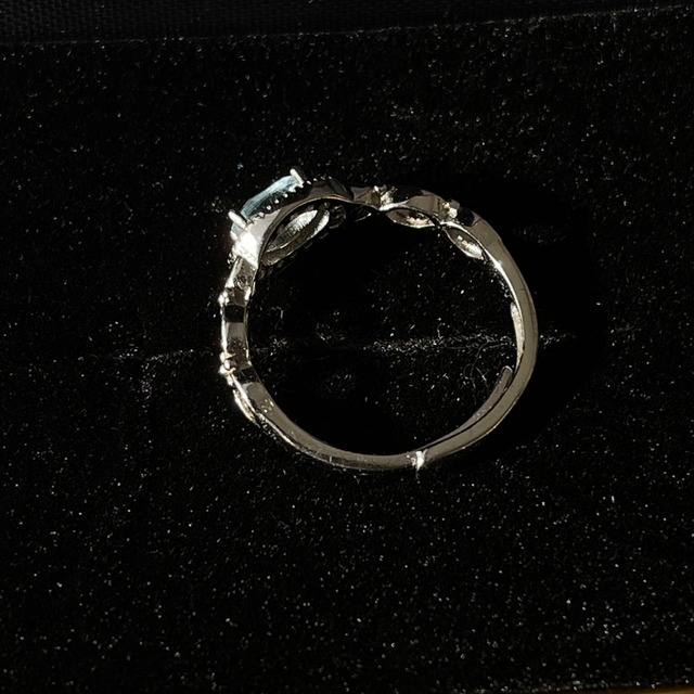 【S925】アクアマリン リング｜天然石 シルバー925 フリーサイズ｜クラックあり