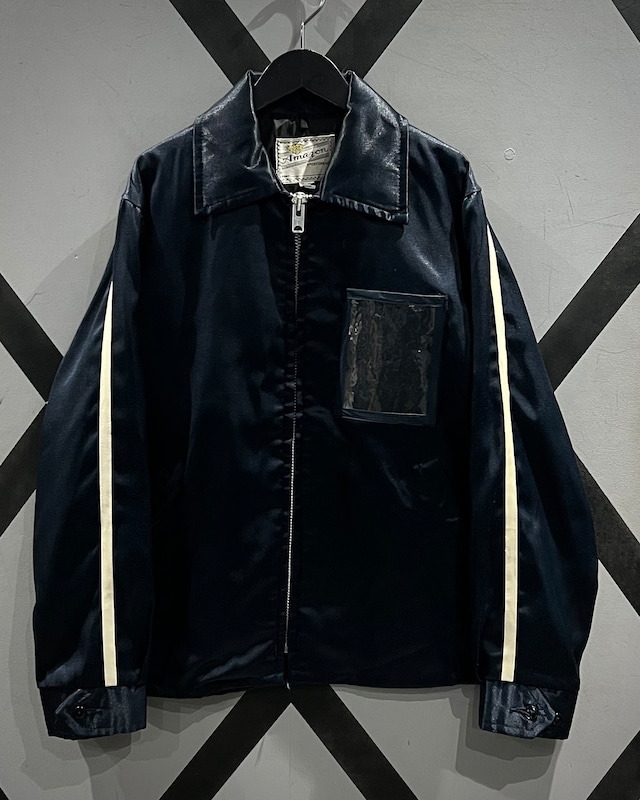 【X VINTAGE】60~70’s Vintage Skeleton Pocket Gimmick Zip Up Nylon Jacket