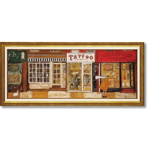 サムトフト「あなたの住む街角で」Ｌサイズ ゲル加工アート アートフレーム 絵画 インテリア