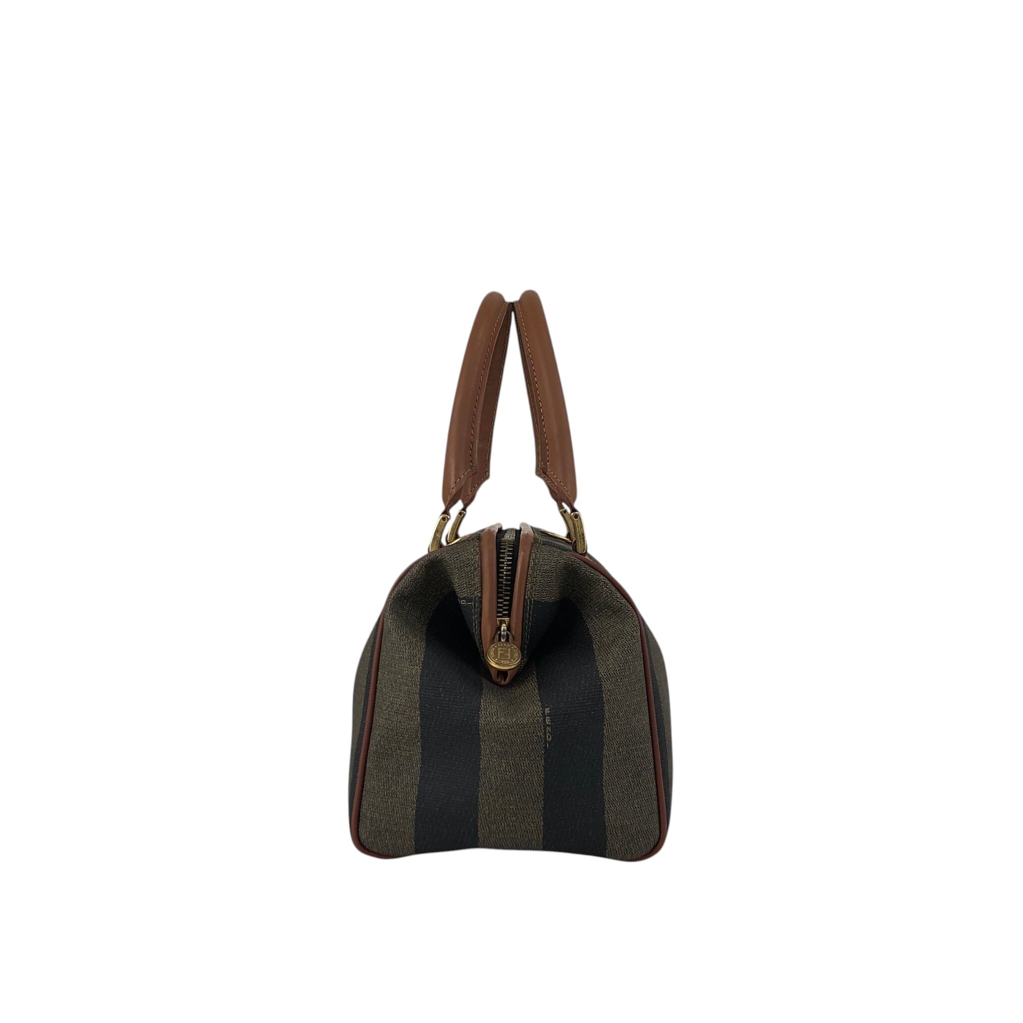フェンディ 2way ビンテージ ショルダー ボストンバッグ レディース メンズ FENDI フェンディ ぺカン ショルダーバッグ ブラウン FFロゴ PVC 2WAY
