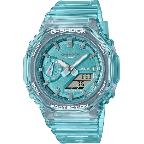 カシオ G Shock 限定品 Gma S2100sk 2ajf ミッドサイズ ブルー メタリックスケルトン レディース腕時計 栗田時計店 1966年創業の正規販売店