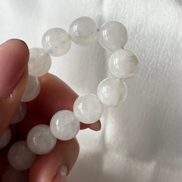 【奈良県 飛鳥桜水晶（ASUKA SAKURA Quartz）】虹あり 10mm玉 ブレスレット 鉱物 天然石 パワーストーン