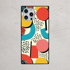 受注生産 iPhoneケース 大きな丸のレトロポップ抽象｜レトロポップ PABS017B