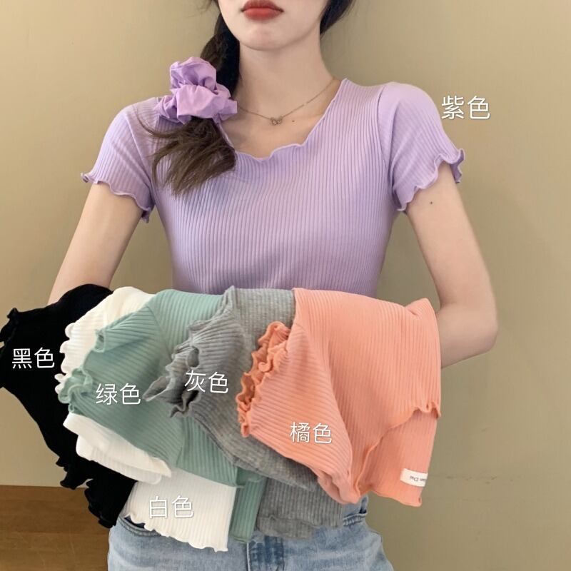 2020年夏のオールマッチスリム半袖Tシャツ女性インネットレッドの新バージョンは薄手ショートトップボトミングシャツトレンド 1号婦人37980862999