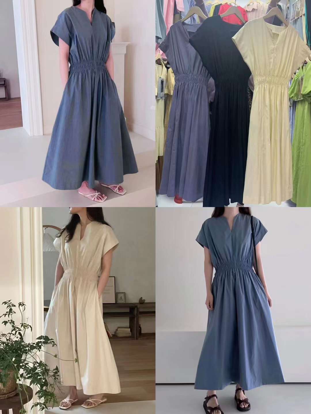 スキッパー コットンワンピース　AJ 22262-8926