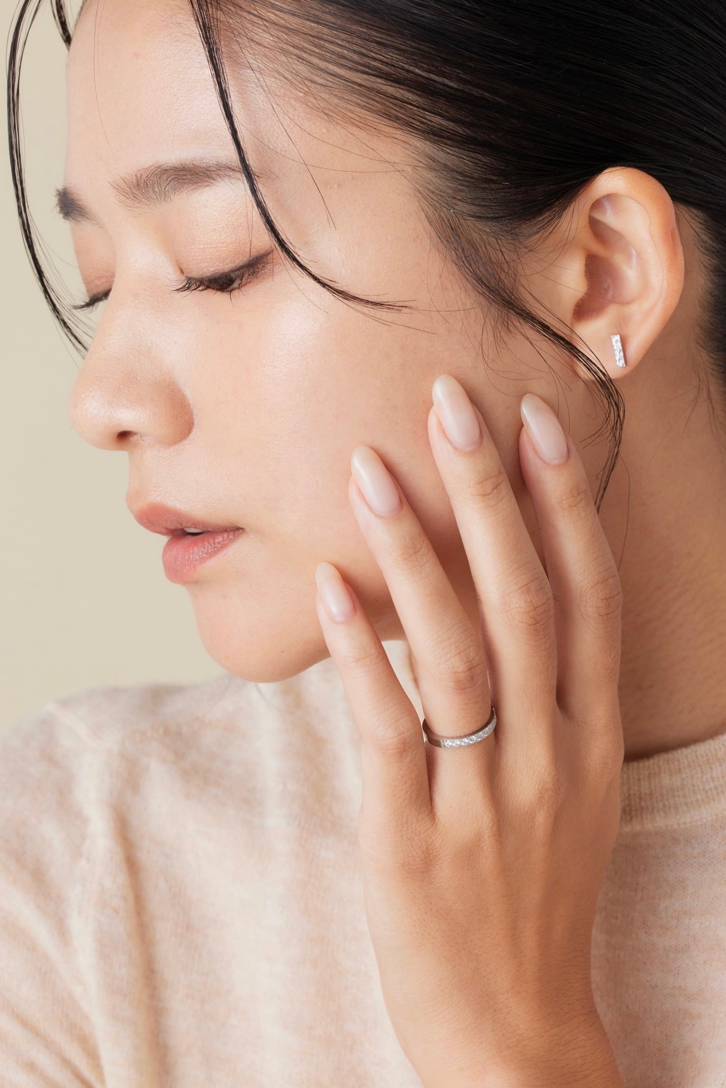 2.5mm ハーフ エタニティ ジルコニア リング MR02 | emu