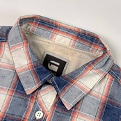G-STAR RAW ジースターロウ チェック 半袖 ワークシャツ L/マルチ メンズ インド綿