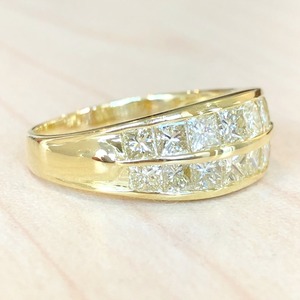 ✨合計2カラット✨プリンセス❣️ダイヤモンド！ダイヤ K18 リング 指輪