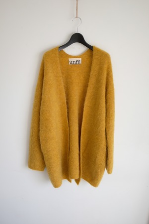 [unfil] stretch superkid mohair cardigan / mustard yellow