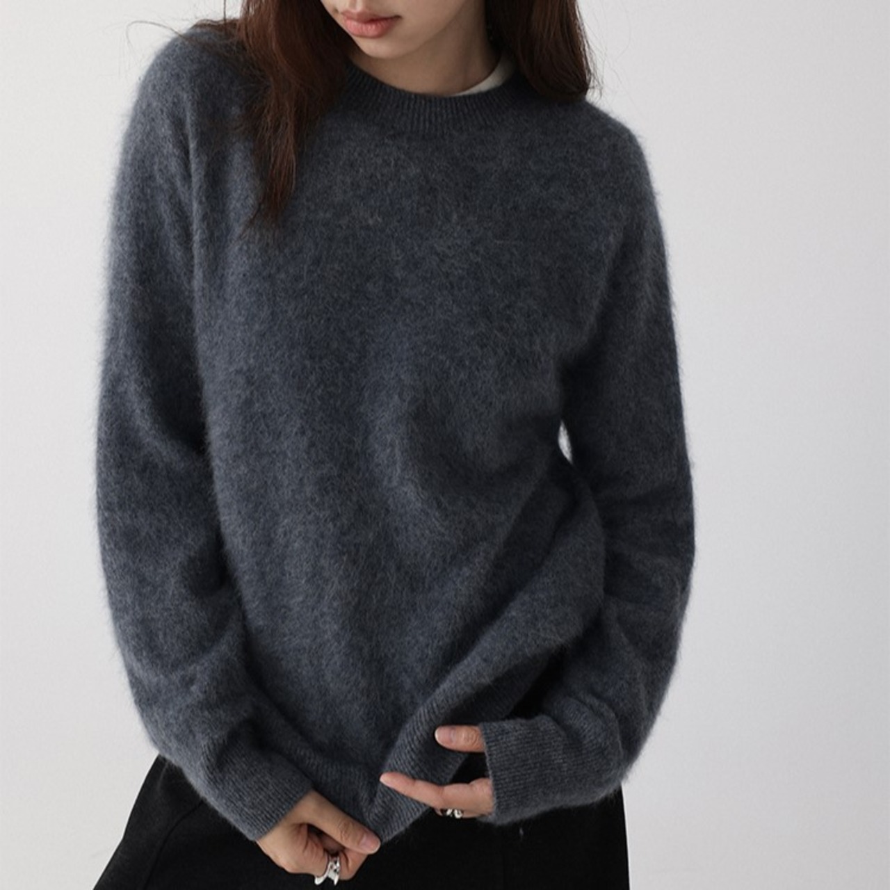 ベーシック クルーネックニット H0058