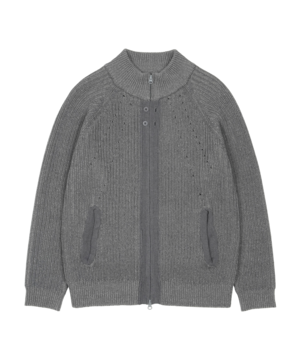 [SAN SAN GEAR] BUTTON ZIP-UP KNIT Blue Charcoal 正規品 韓国ブランド 韓国通販 韓国代行 韓国ファッション sansan san san sansangear サンサンギア