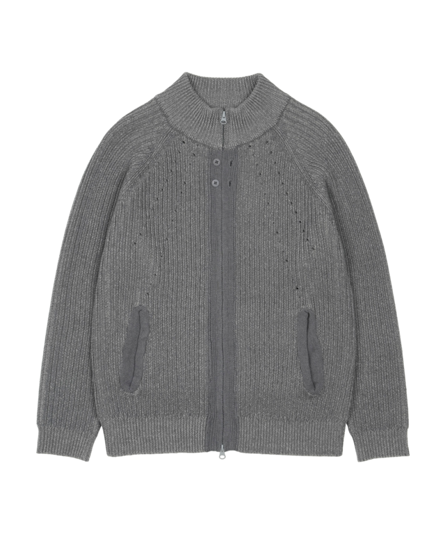 [SAN SAN GEAR] BUTTON ZIP-UP KNIT Blue Charcoal 正規品 韓国ブランド 韓国通販 韓国代行 韓国ファッション sansan san san sansangear サンサンギア