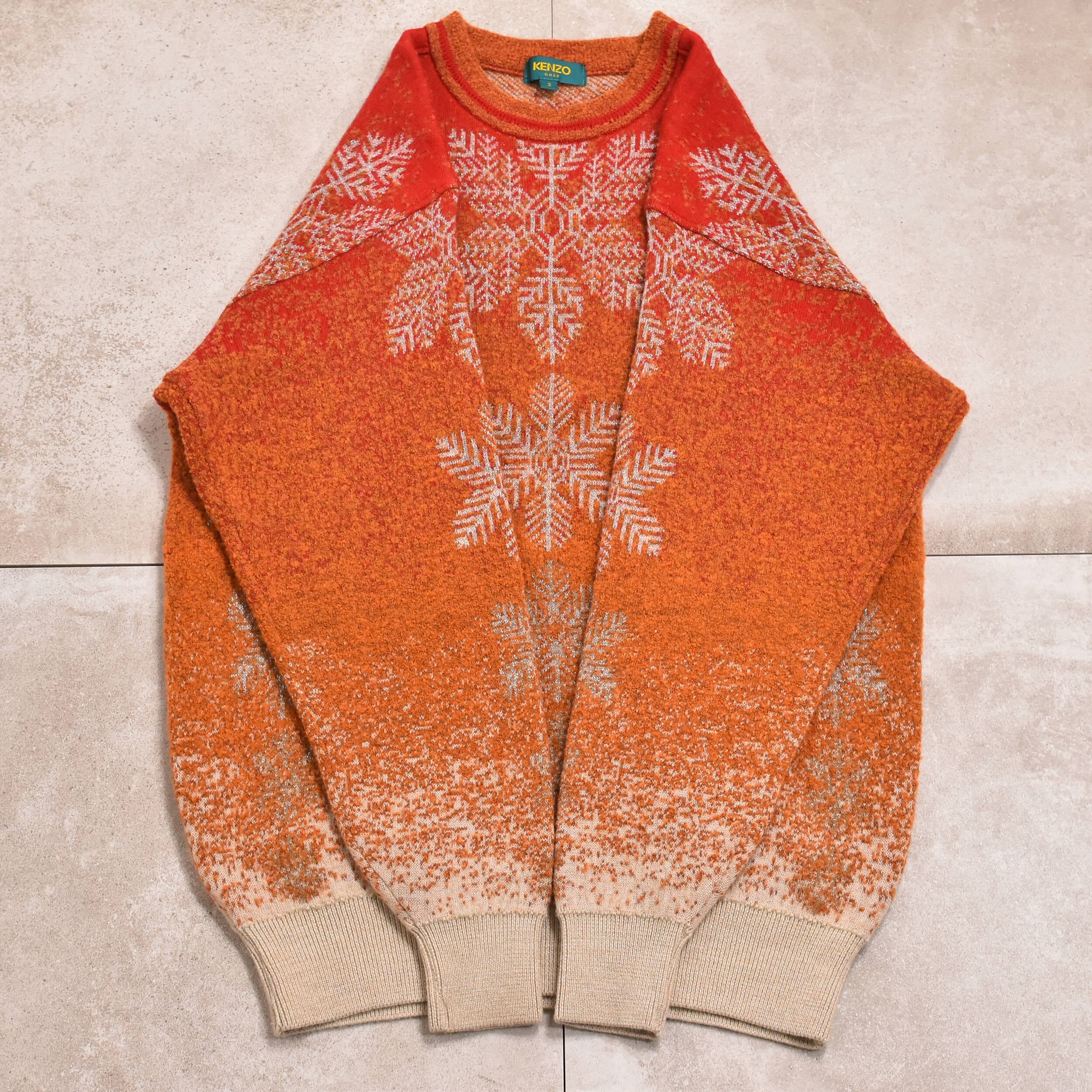 90s KENZO GOLF snow pattern sweater | 古着屋 grin days memory