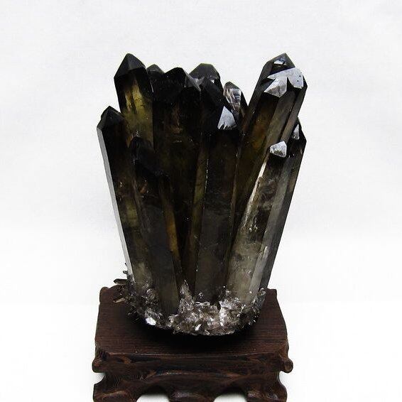 モリオン クラスター 黒水晶 原石 台座付属 一点物 182-8407