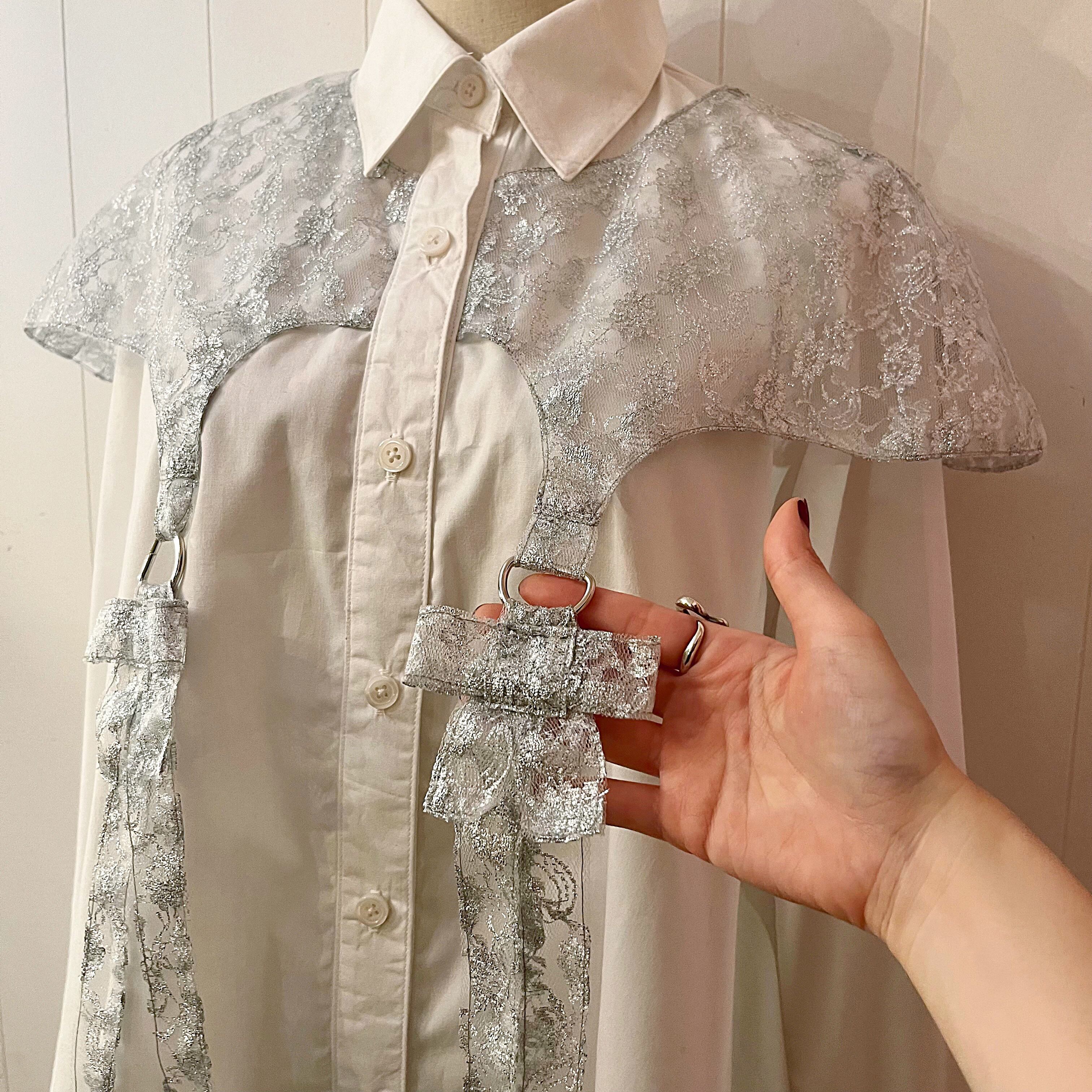 original : spark ribbon shirt mini one-piece