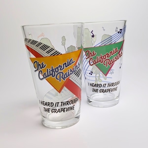 ♧【 AMERICAN PAIR GLASS / ペアグラス 】 『 California Raisins ( カリフォルニアレーズン ) 』ガラス / コップ / ペアグラスセット 〚アメリカン雑貨 アメトイ〛