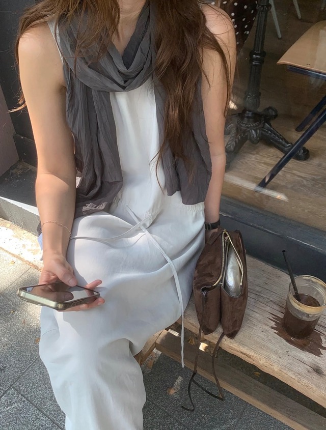 (予約) taffeta / Sage dress 2color
