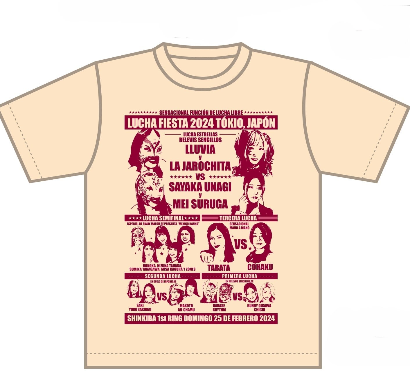 【年代物1995年ルチャリブレグッズ】対戦カード、box y luchaなど7点 Tシャツ ルチャフェス#1 メキシコ・レトロ調対戦カード柄