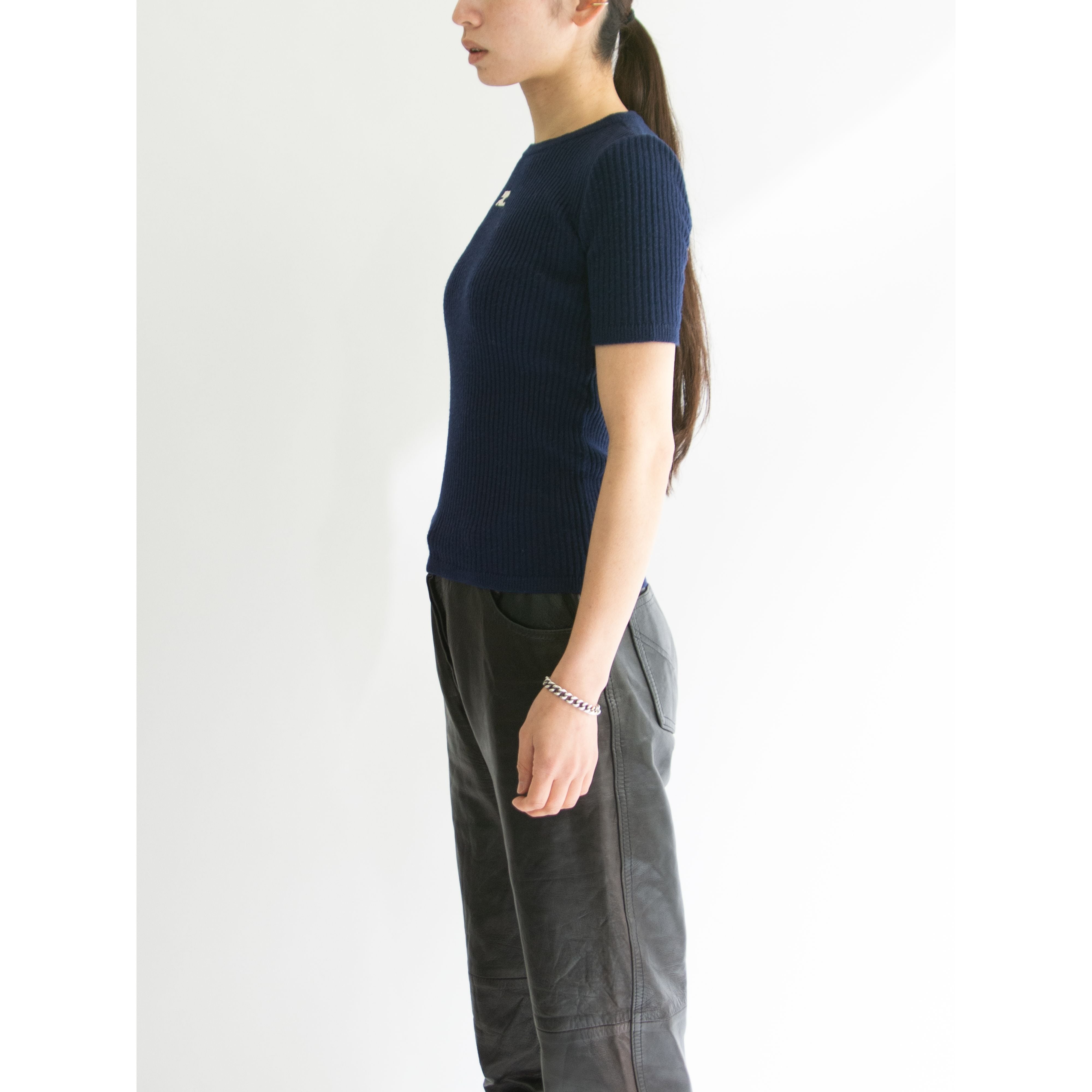 courreges】Made in France 70-80's 100% Acrylic H/S Pullover