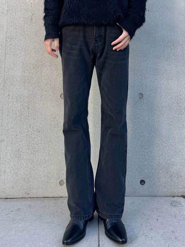 【ALUDE】semi flare wash denim(2color)