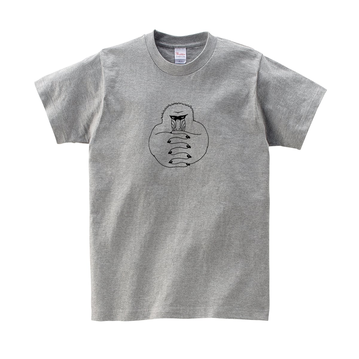 マントヒヒ Tシャツ am41 アニマル ティーシャツ 手描き 動物Tシャツ