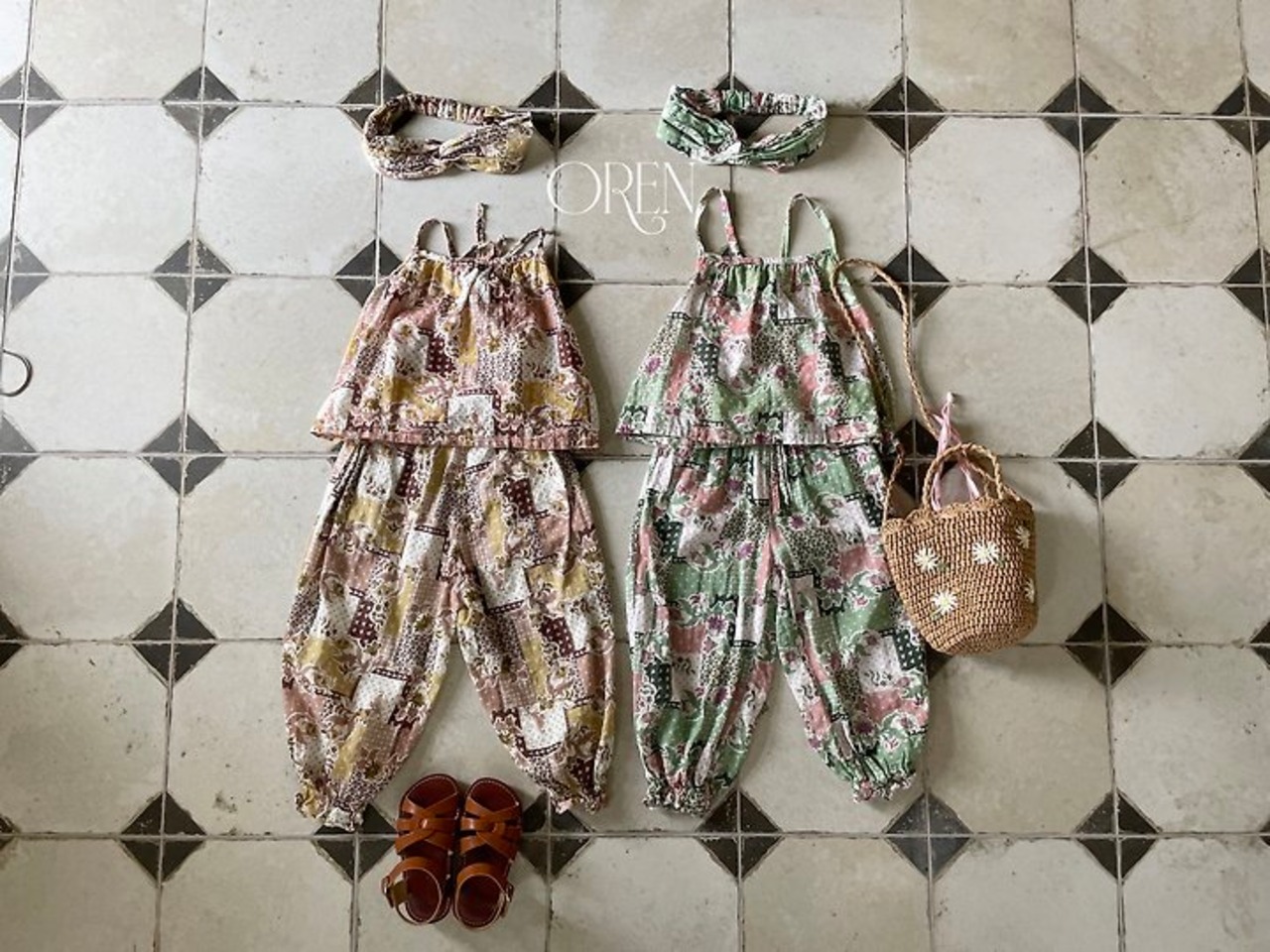 [Oren] Marbe strap Sleeveless Set-up / [오렌] 마르베끈나시상하세트