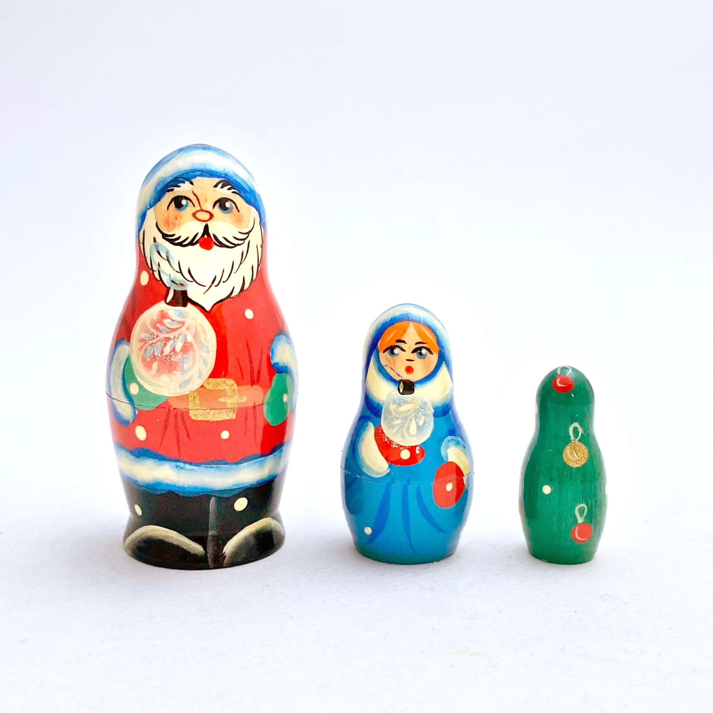 サンタ マトリョーシカ(キーロフ産 / 3個組)