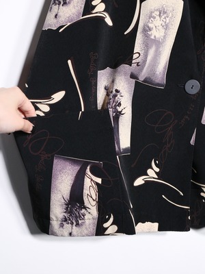 flower mode art full pattern easy tailored jacket