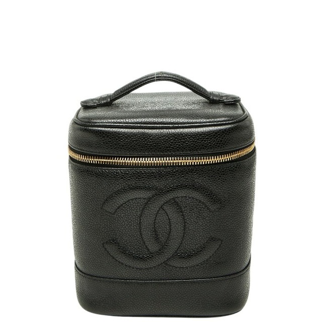 シャネル ココマーク バニティバッグ ブラック キャビアスキン レディース CHANEL 【中古】
