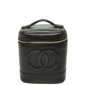シャネル ココマーク バニティバッグ ブラック キャビアスキン レディース CHANEL 【中古】