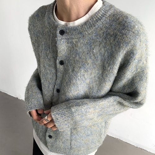 メランジ柄グレー カーディガン  10192